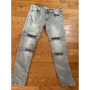 Preme Classic Distressed Gray Jeans